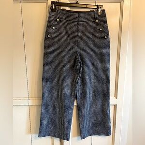 Veronica Beard Blue Houndstooth Wool Pants